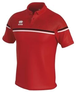 Errea Poloshirt Dominic -Optimal Sportbekleidung Geschäft errea dominic rot schwarz