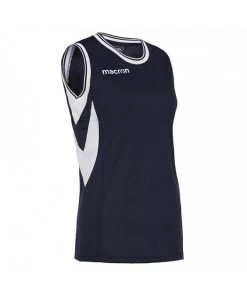 Macron Damen Basketball Trikot Potassium Dunkelblau-weiß
