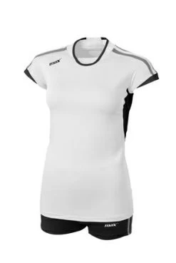 Max Sport Damen Trikot-Set Chieti Weiß-schwarz-grau
