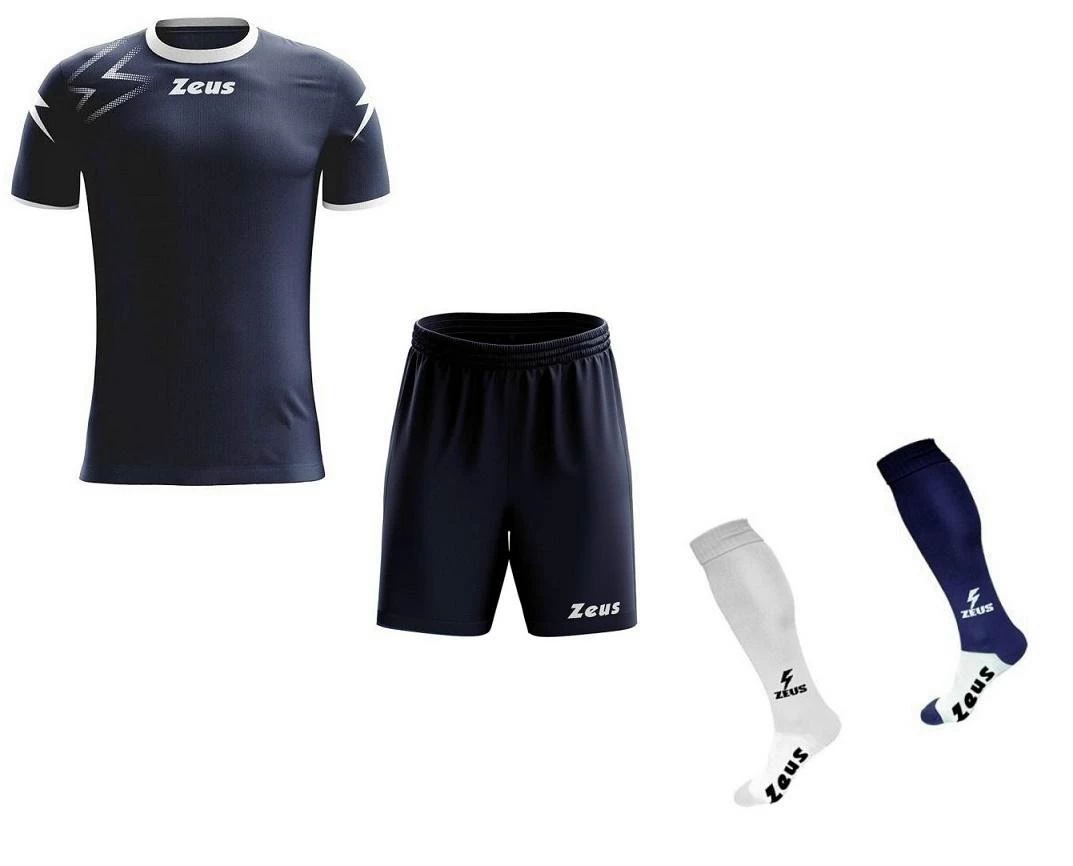 Zeus Fußball Trikot Komplett-Set Mida Dunkelblau-weiß 1 Zeus Fußball Trikot Komplett-Set Mida Dunkelblau-weiß