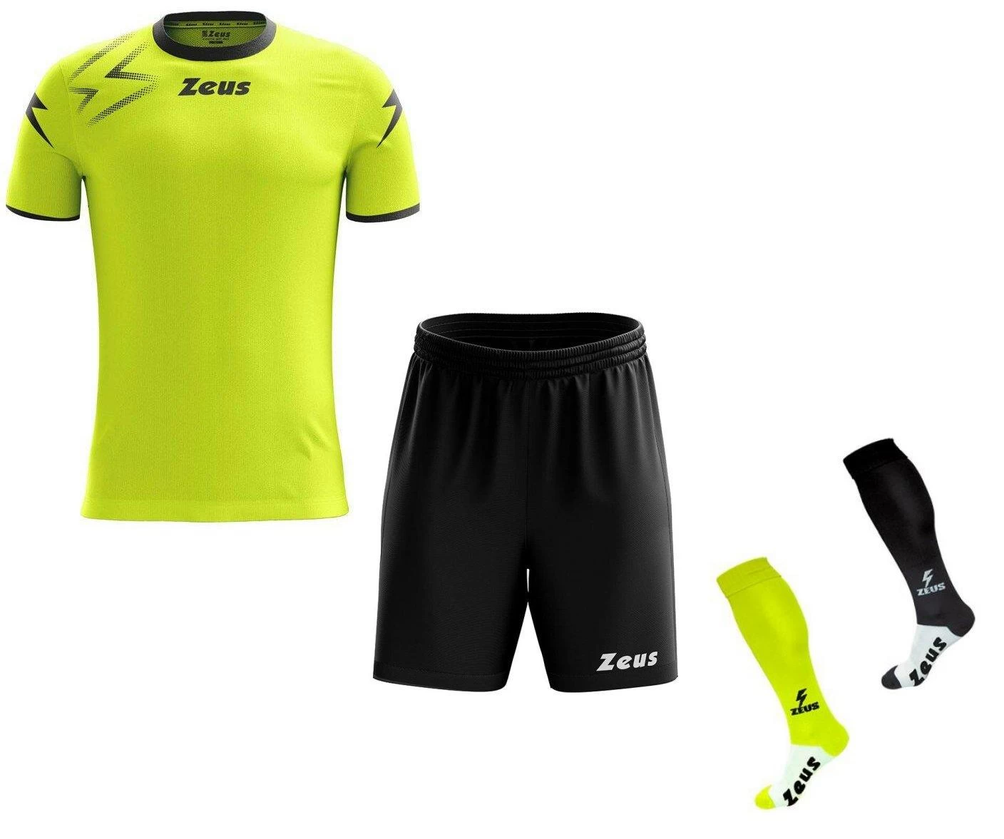 Zeus Fußball Trikot Komplett-Set Mida Neongelb-schwarz 1 Zeus Fußball Trikot Komplett-Set Mida Neongelb-schwarz