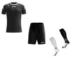 Zeus Fußball Trikot Komplett-Set Mida Schwarz-weiß