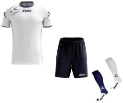 Zeus Fußball Trikot Komplett-Set Mida Weiß-blau