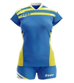 Zeus Damen Trikot-Set Itaca Blau-gelb-weiß